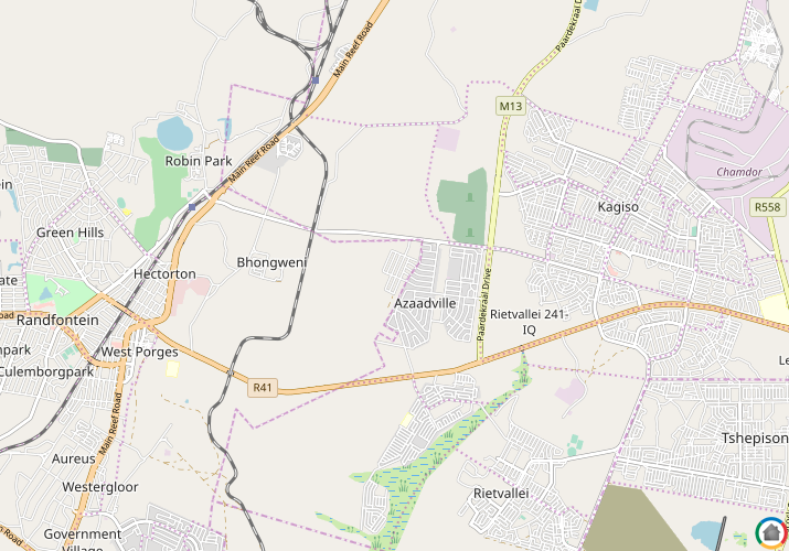 Map location of Azaadville Gardens